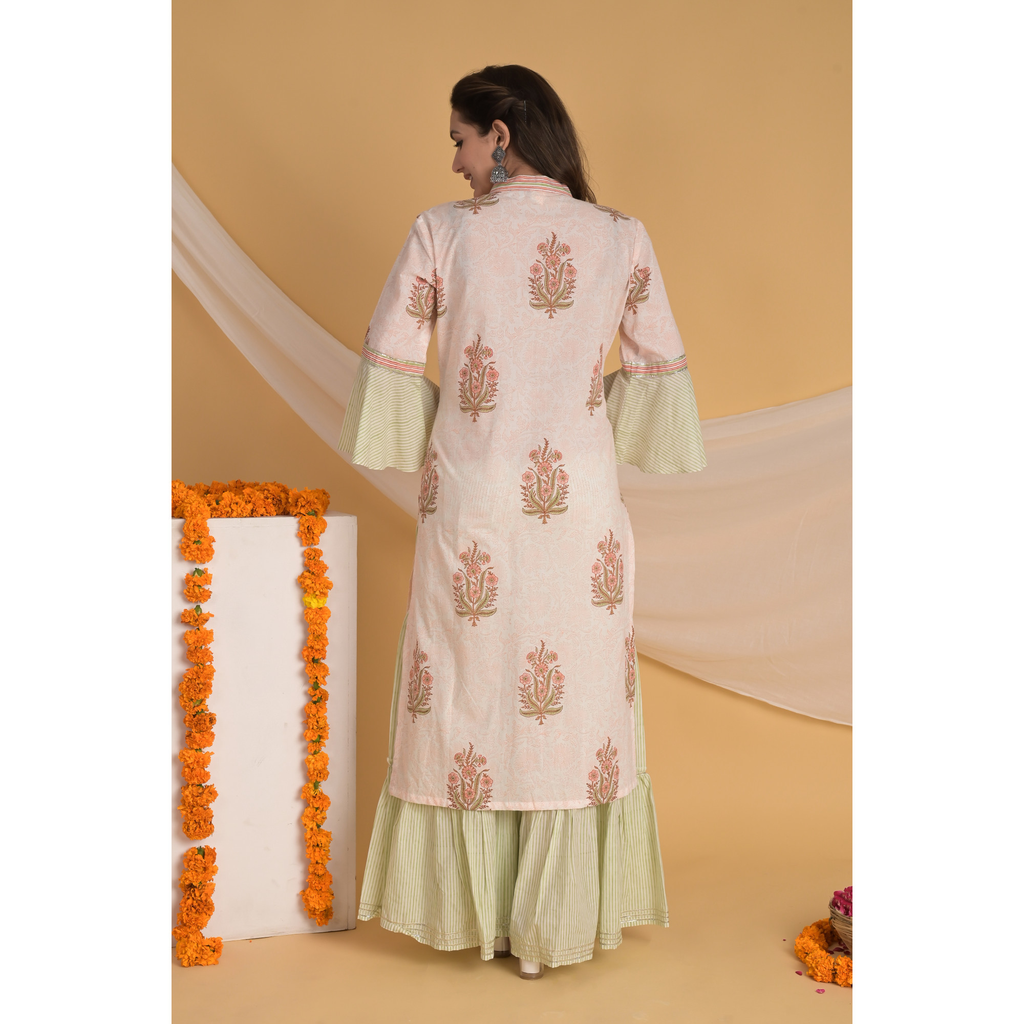 Peach Elegance - Indian Traditional Kurta Set