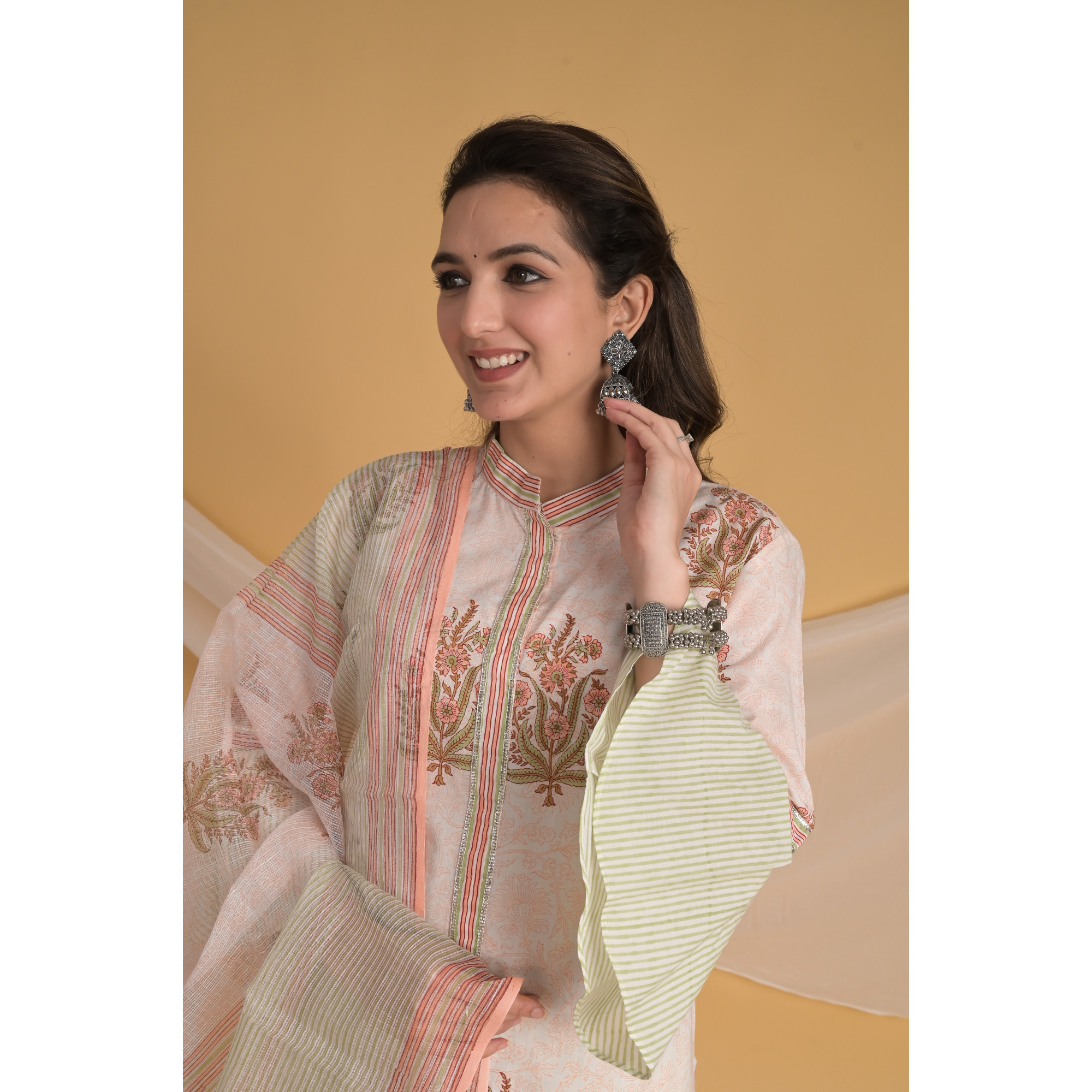 Peach Elegance - Indian Traditional Kurta Set