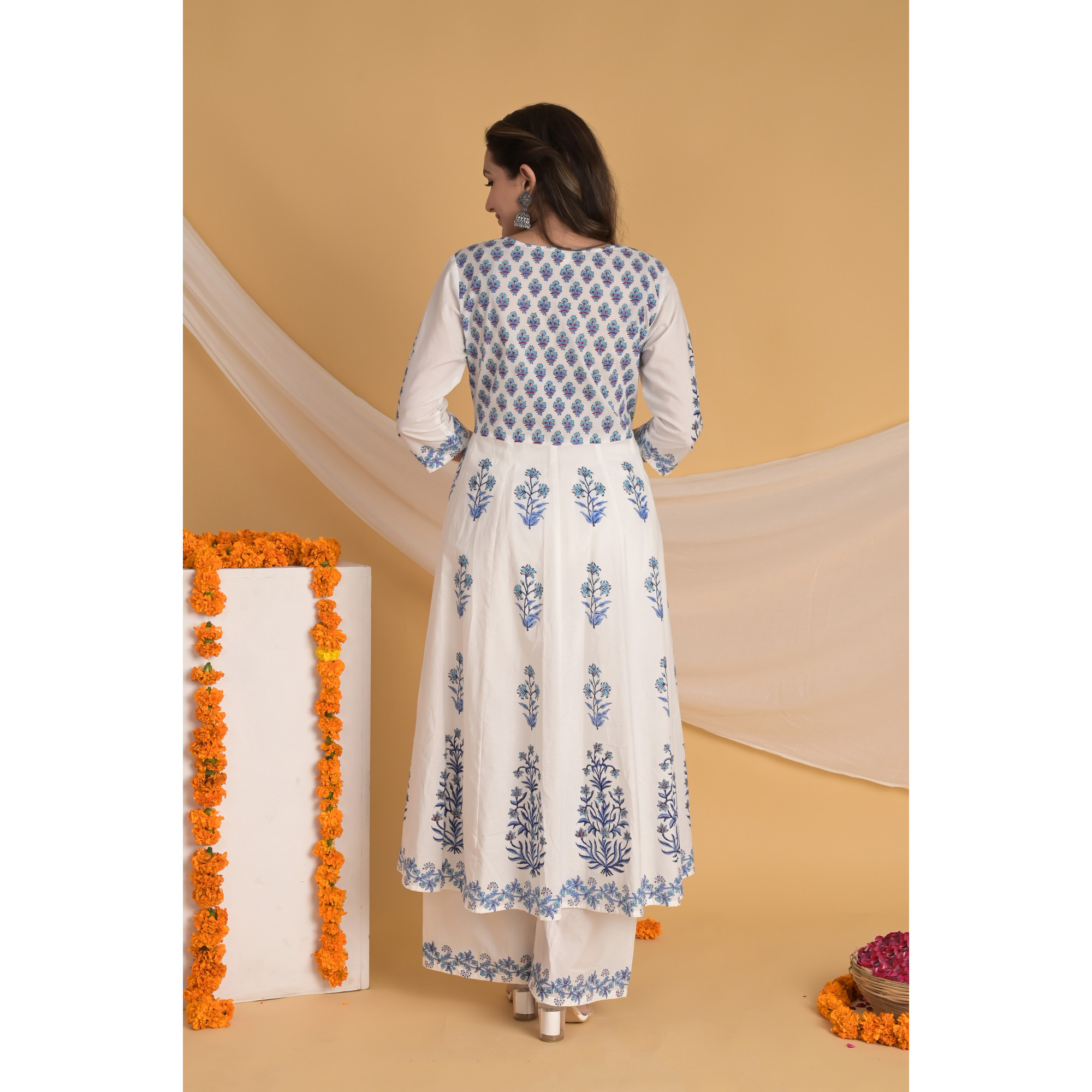 Blue Blossom - Indian Traditional Kurta Set