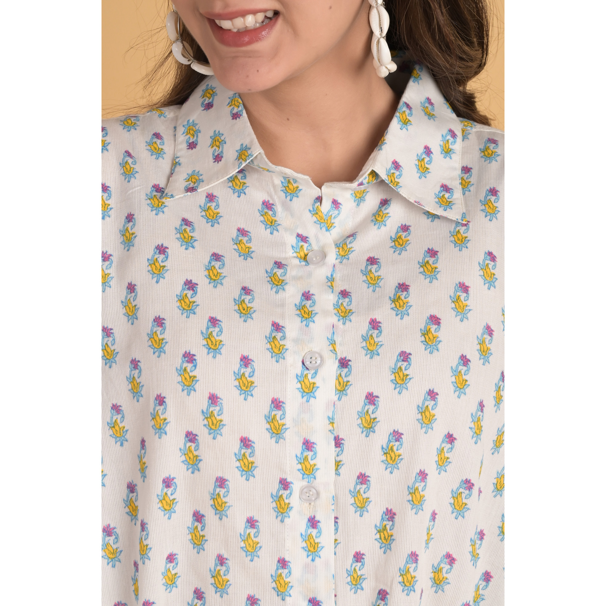 Blossom High Low Floral Layer Shirt