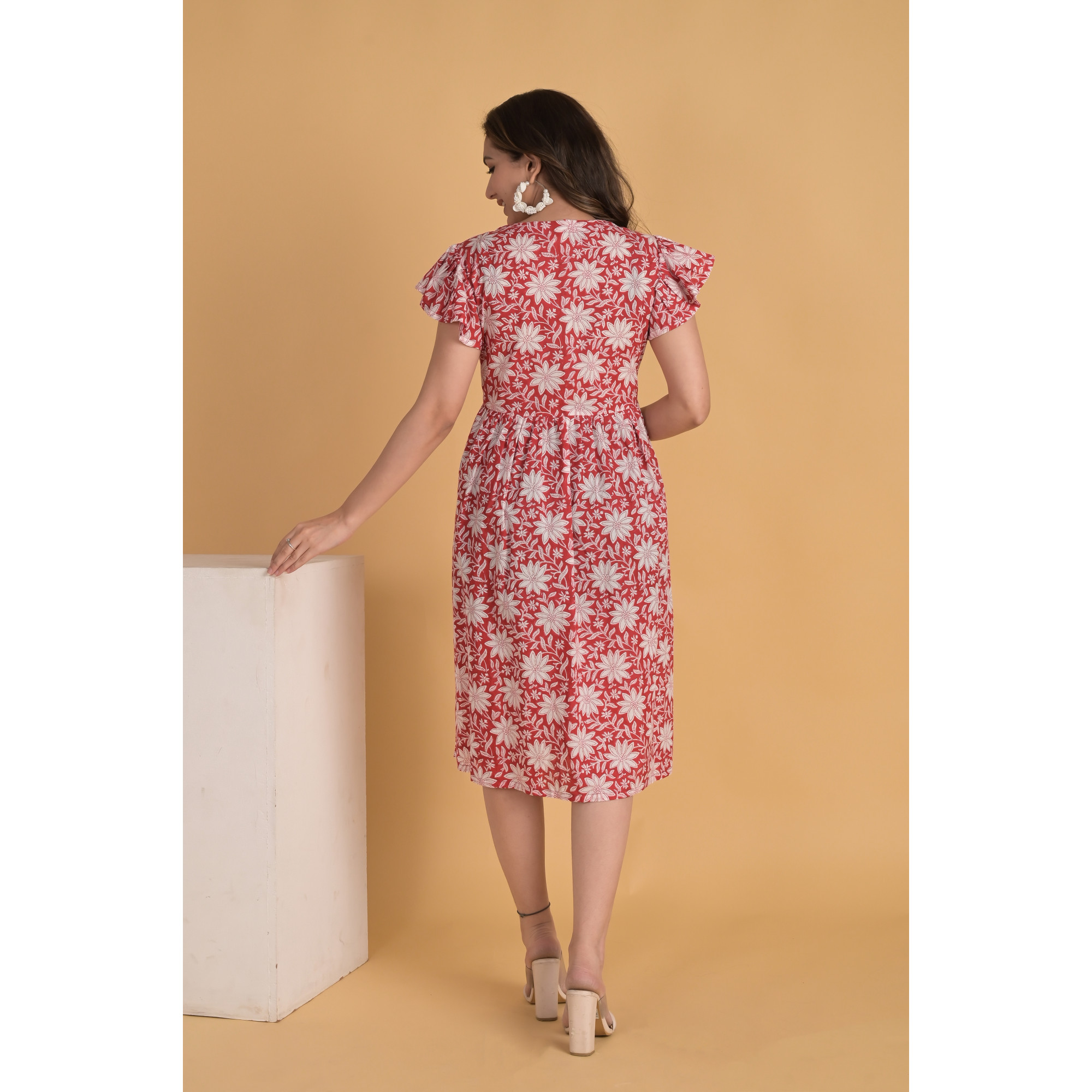 Red Floral Mosaic Dress