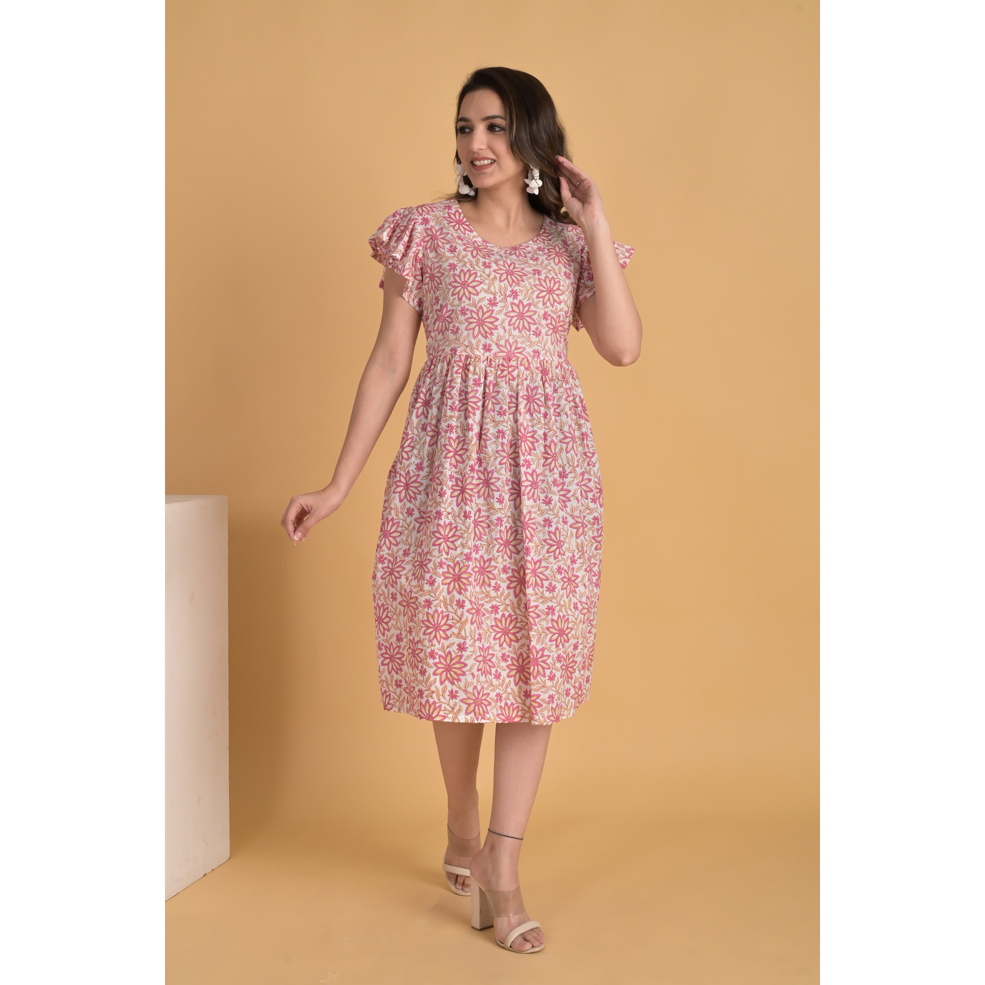 Pink Floral Mosaic Dress