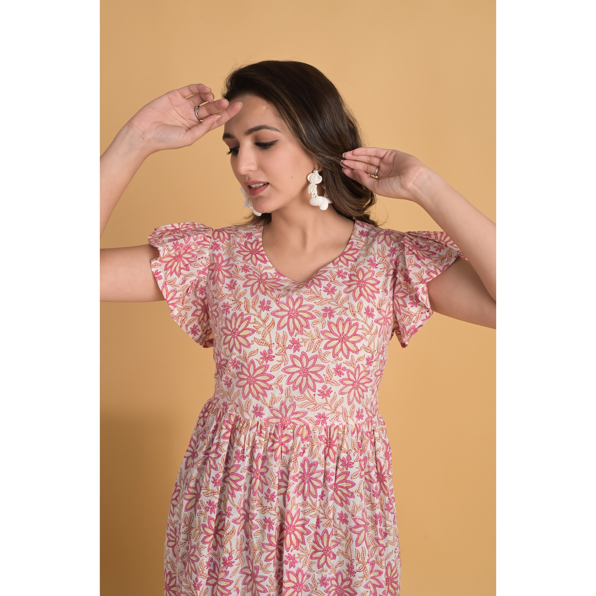 Pink Floral Mosaic Dress