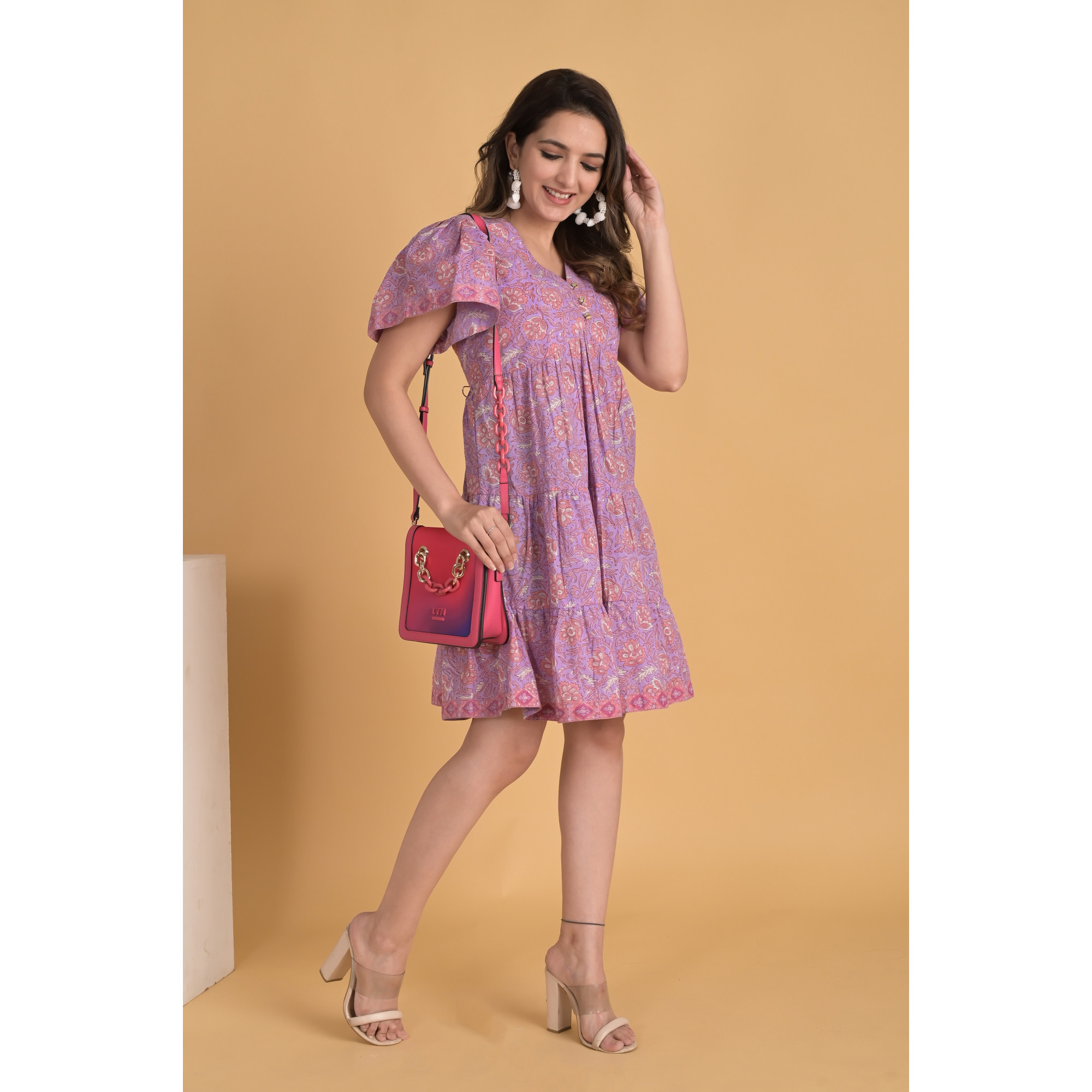 Mulberry Midi Flora Tiered Dress