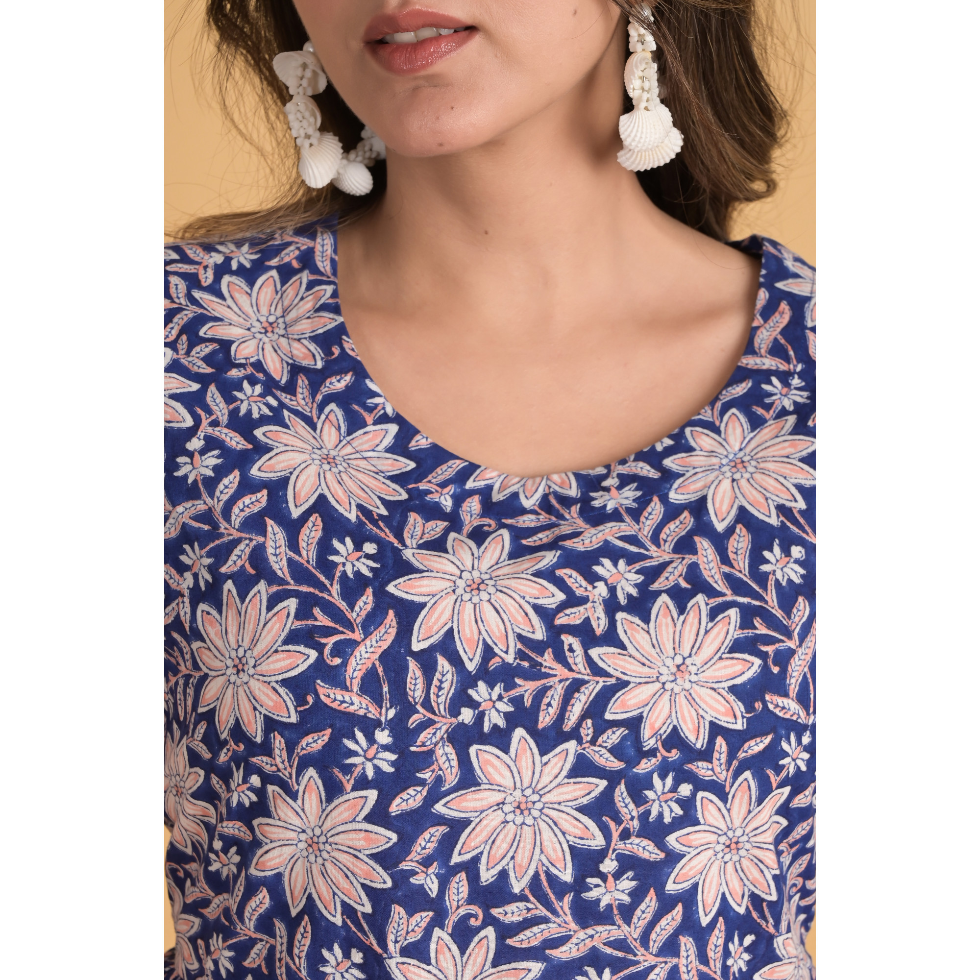 Blue Floral Mosaic Dress