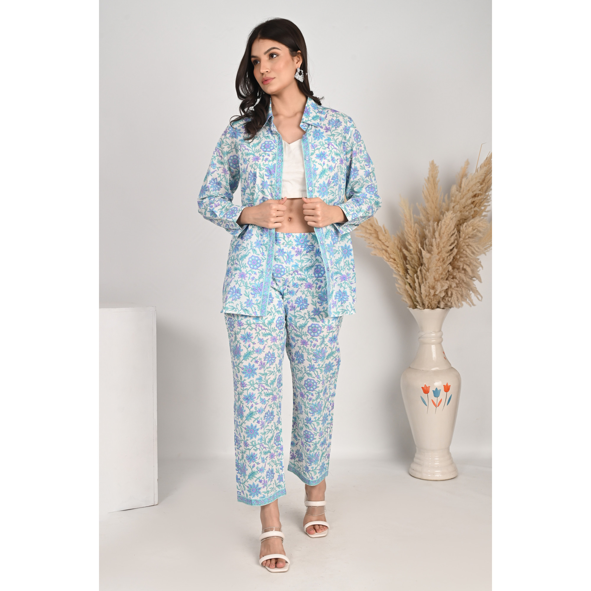 Azure Jaal Breeze Co-ord