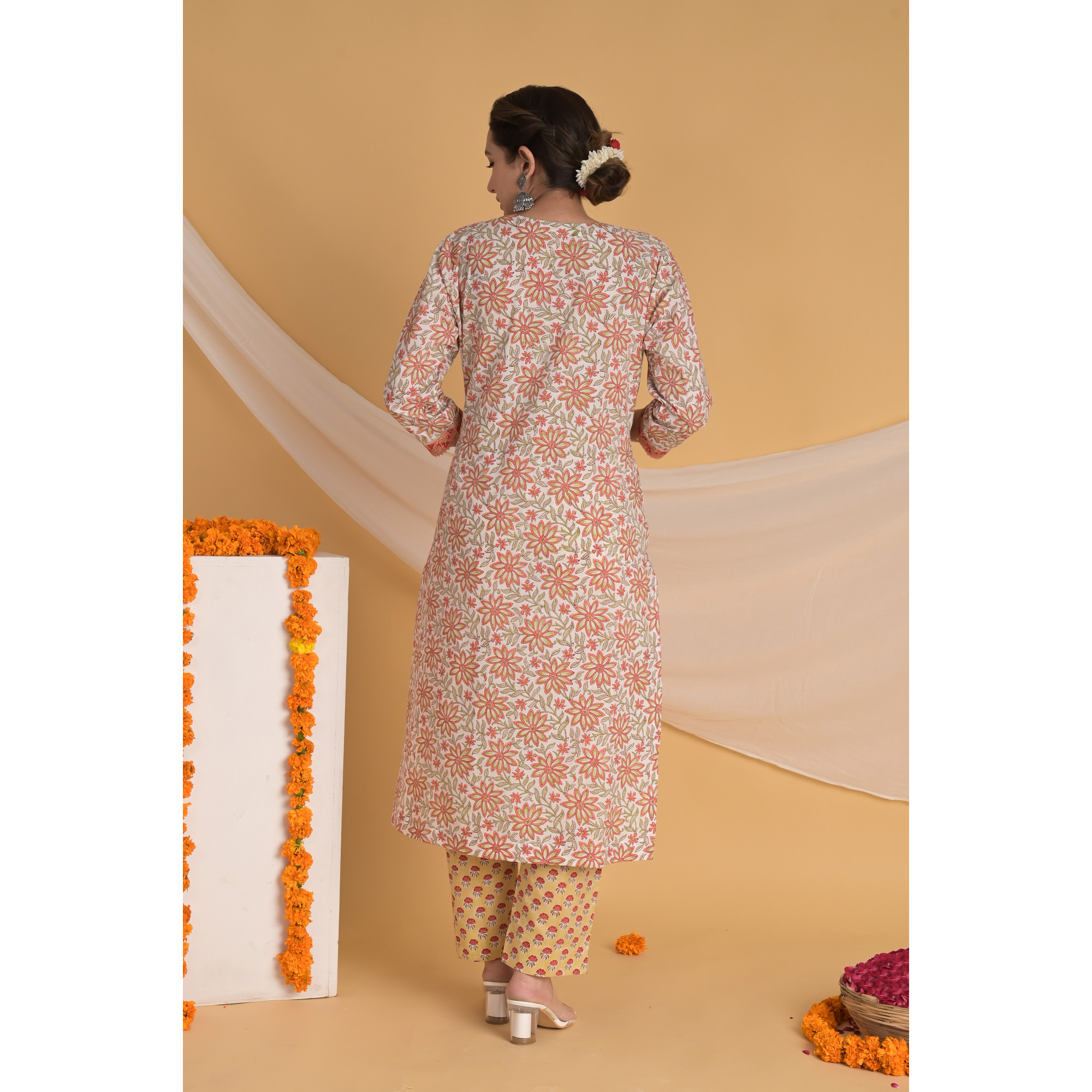 Sunset Symphony - Indian Traditional Straight Kurta Set