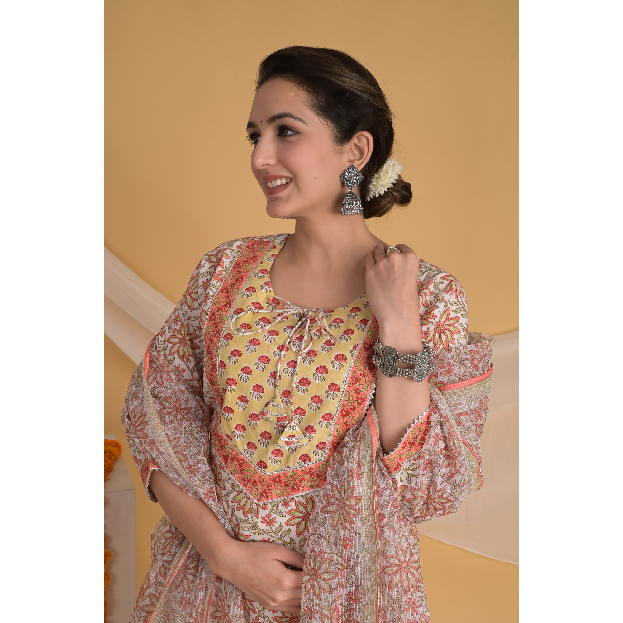 Sunset Symphony - Indian Traditional Straight Kurta Set